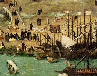 Le Port de Séville, vers 1590 (détail)